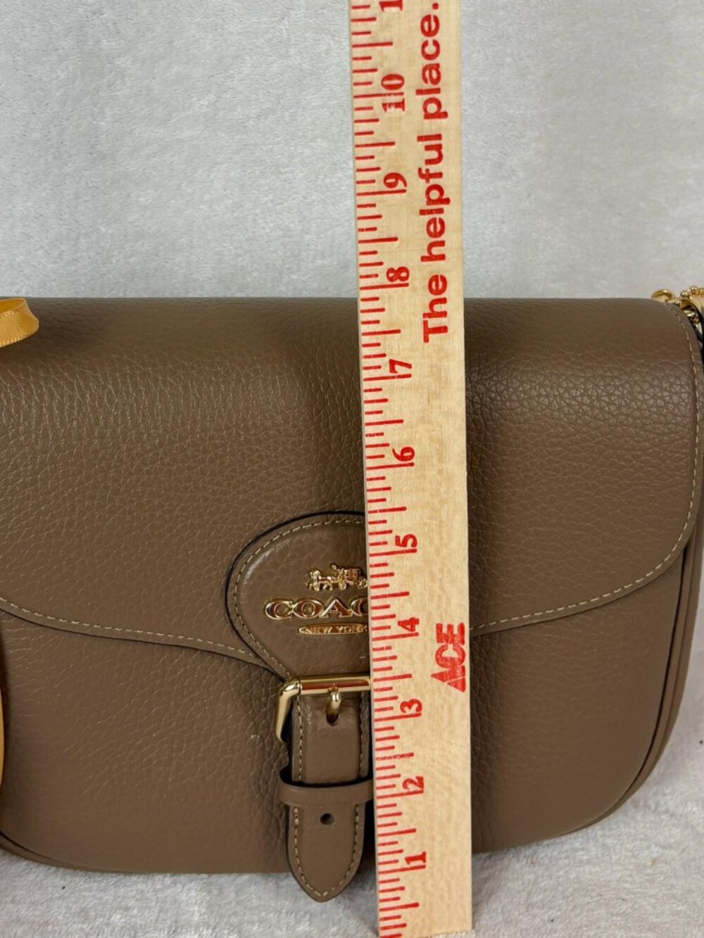 Coach NWT Amelia Pebble Leather Saddle Bag in Dark Stone - Picture 11 of 16